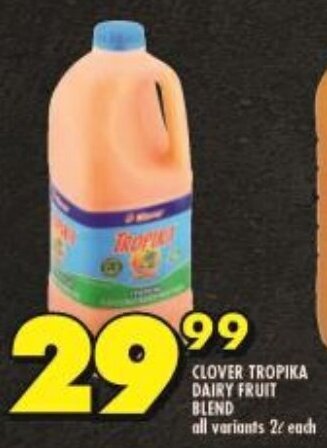 CLOVER TROPIKA DAIRY FRUIT BLEND all variants 2L each