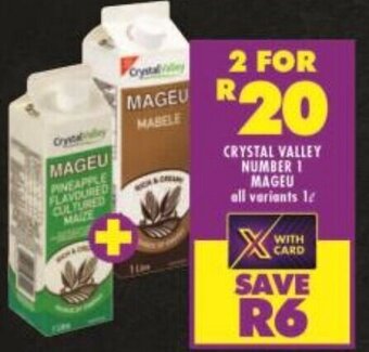 Shoprite CRYSTAL VALLEY NUMBER 1 MAGEU all variants 1L offer