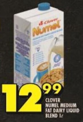 Shoprite CLOVER NUMEL MEDIUM FAT DAIRY LIQUID BLEND 1L offer