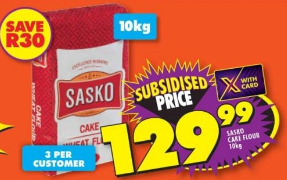 SASKO CAKE FLOUR 10kg offer at Shoprite