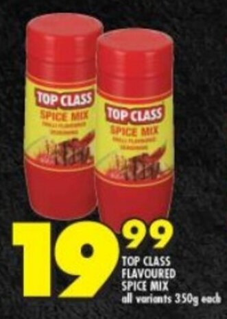 Shoprite TOP CLASS FLAVOURED SPICE MIX all variants 350g each offer