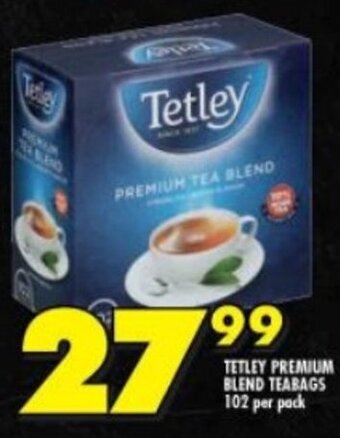 Shoprite TETLEY PREMIUM BLEND TEABAGS 102 per pack offer