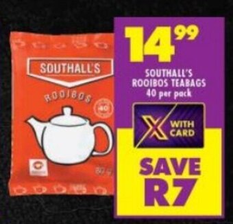 Shoprite Southall's Rooibos Teabags 40 per pack offer