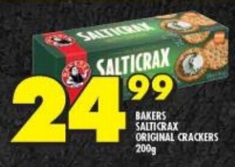 Shoprite BAKERS SALTICRAX ORIGINAL CRACKERS 200g offer
