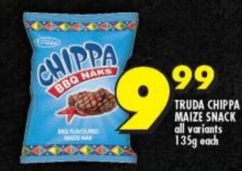 Shoprite TRUDA CHIPPA MAIZE SNACK all variants 135g each offer