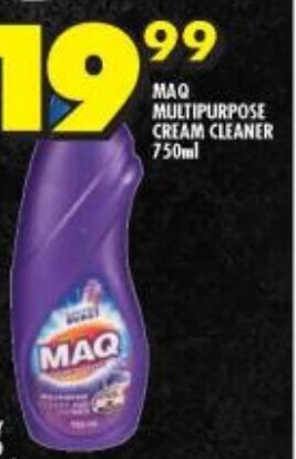 Shoprite MAQ MULTIPURPOSE CREAM CLEANER 750ml offer