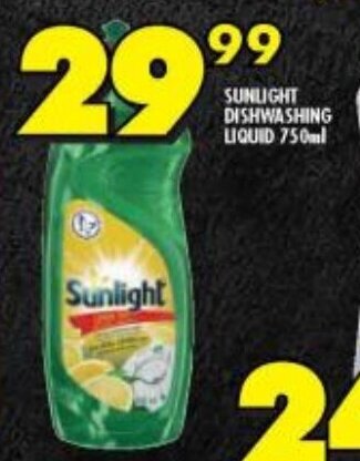 Shoprite SUNLIGHT DISHWASHING LIQUID 750ml offer