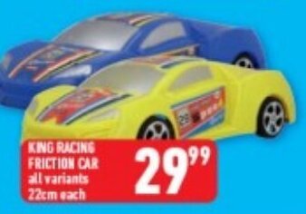 Shoprite KING RACING FRICTION CAR all variants 22cm each offer