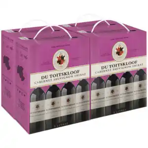 Shoprite Liquor Du toitskloof cabernet sauvignon shiraz red wine bottles 4 x 3l offer