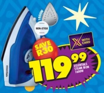 Shoprite ESSENTIALS STEAM IRON 1600W offer