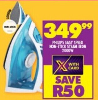 PHILIPS EASY SPEED NON-STICK STEAM IRON 2000W
