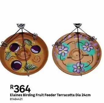 Elaines birding bird feeder fruit terracotta d24cmxh4.5cm