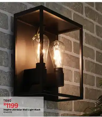 Leroy Merlin Inspire led solar wall light black offer