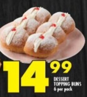 Shoprite DESSERT TOPPING BUNS 6 per pack offer