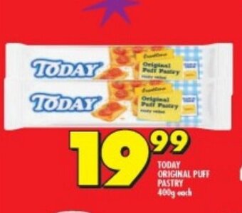 Shoprite TODAY ORIGINAL PUFF PASTRY 400g each offer