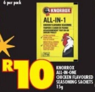 Shoprite KNORROX ALL-IN-ONE CHICKEN FLAVOURED SEASONING SACHETS 15g offer