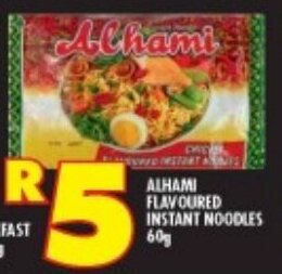 Shoprite ALHAMI FLAVOURED INSTANT NOODLES 60g offer