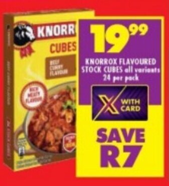 Shoprite KNORROX FLAVOURED STOCK CUBES all variants 24 per pack offer