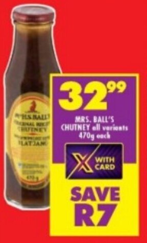 MRS. BALL'S Chutney all variants 470g each