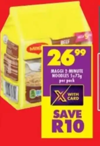 Shoprite MAGGI 2-MINUTE NOODLES 5x73g per pack offer