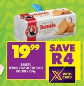 Shoprite BAKERS TENNIS CLASSIC COCONUT BISCUITS 200g offer