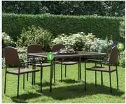 Leroy Merlin Naterial Dining Table Zena Wicker, Steel & Glass 90cm x 150cm offer