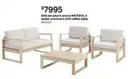Naterial 4 Seater Armchairs With Coffee Table Acacia Sofa Set Solaris