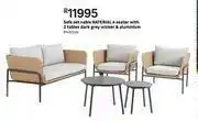 Leroy Merlin Naterial 4 Seater With 2 Tables Dark Grey Wicker & Aluminium Sofa Set Nabis offer
