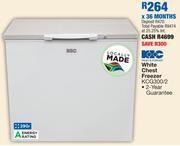OK Furniture Kic 290l white chest freezer kcg300/2 offer