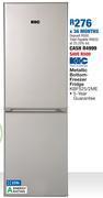 OK Furniture Kic 239l metallic bottom freezer fridge kbf525/2me offer