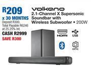 OK Furniture Volkano 2.1 channel x supersonic soundbar with wireless subwoofer offer