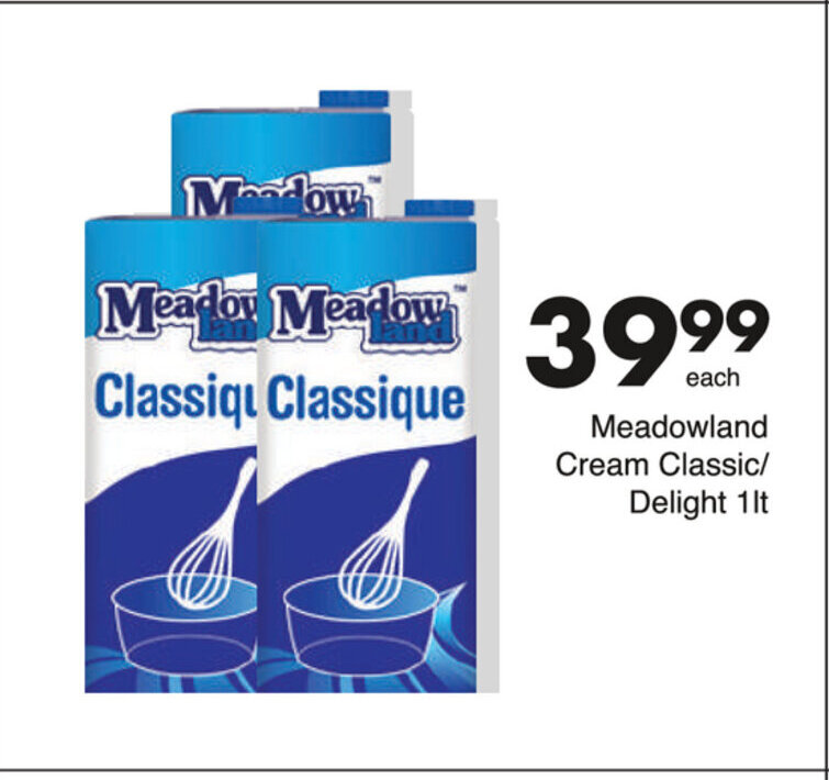 Meadowland Cream Classic / Delight 1lt offer at Save