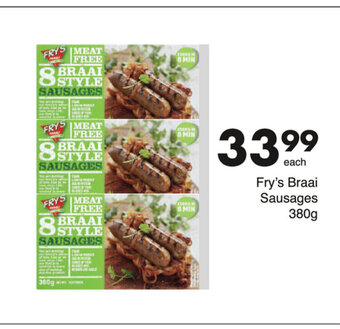 Save Fry's Braai Sausages 380g offer