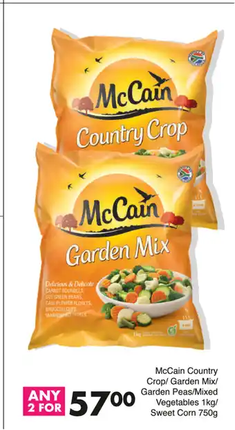 Save McCain Country Crop / Garden Mix / Garden Peas / Mixed Vegetables 1kg / Sweet Corn 750g offer
