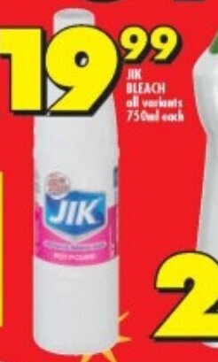 Shoprite JIK BLEACH all variants 750ml each offer