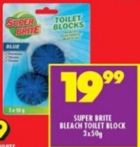 Shoprite SUPER BRITE BLEACH TOILET BLOCK 3x50g offer