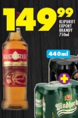 Shoprite KLIPDRIFT EXPORT BRANDY 750ml offer
