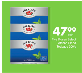 Save Five Roses Select African Blend Teabags 200's offer
