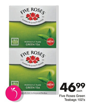 Save Five Roses Green Teabags 102's offer