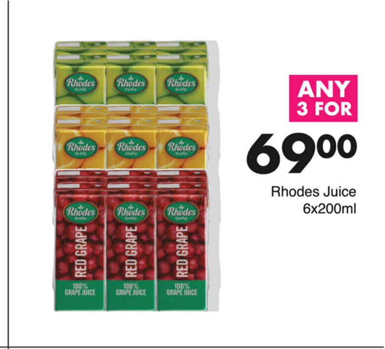 Rhodes Juice 6x200ml offer at Save
