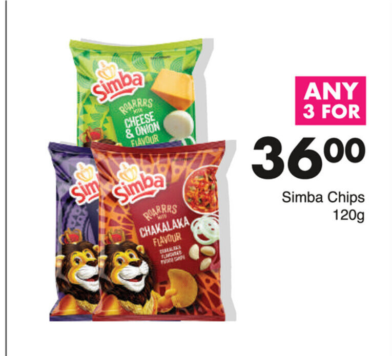 Simba Chips 120g offer at Save