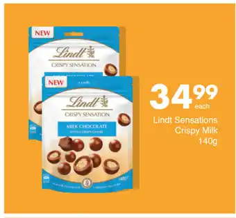 Save Lindt Sensations Crispy Milk 140g offer