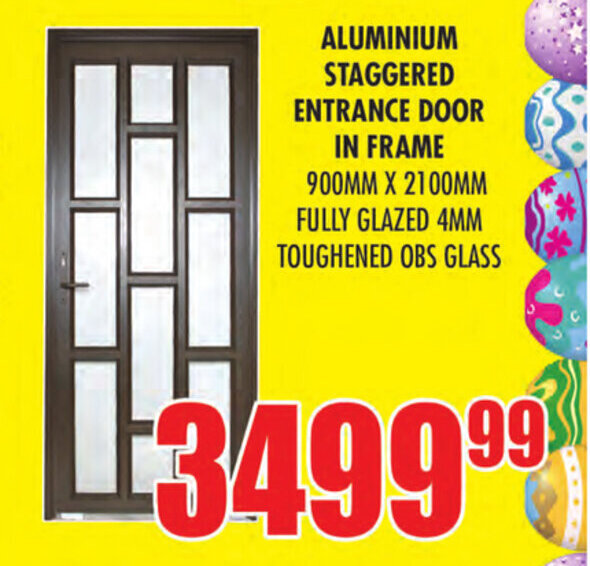 Aluminium Staggered Entrance Door In Frame offer at Boxer Build