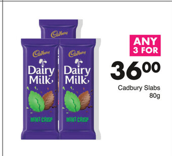 Save Cadbury Slabs 80g offer