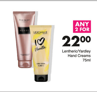 Save Lentheric / Yardley Hand Creams 75ml offer