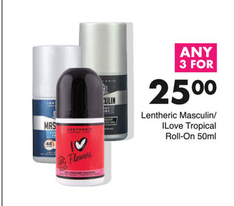 Save Lentheric Masculin / iLove Tropical Roll-On 50ml offer