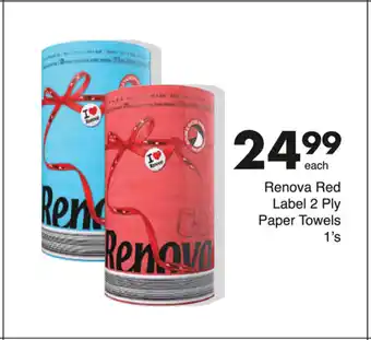 Save Renova Red Label 2 Ply Paper Towels 1's offer