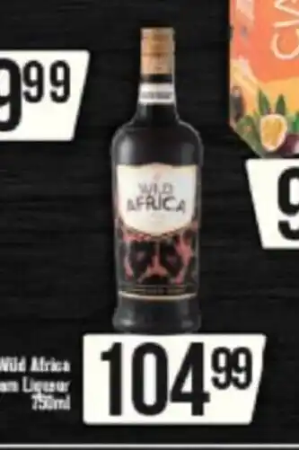 Spar Tops Wild Africa's Premium Cream Liqueur offer