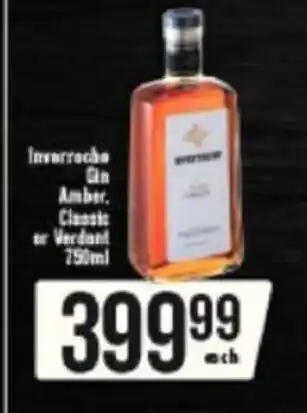 Spar Tops Inverroche Gin Amber Classic or Verdant 750ml offer