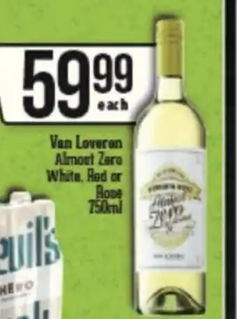 Van Loveren Almost Zero White, Red or Rose 750ml